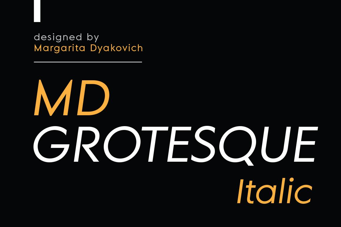 MD Grotesque Italic Font
