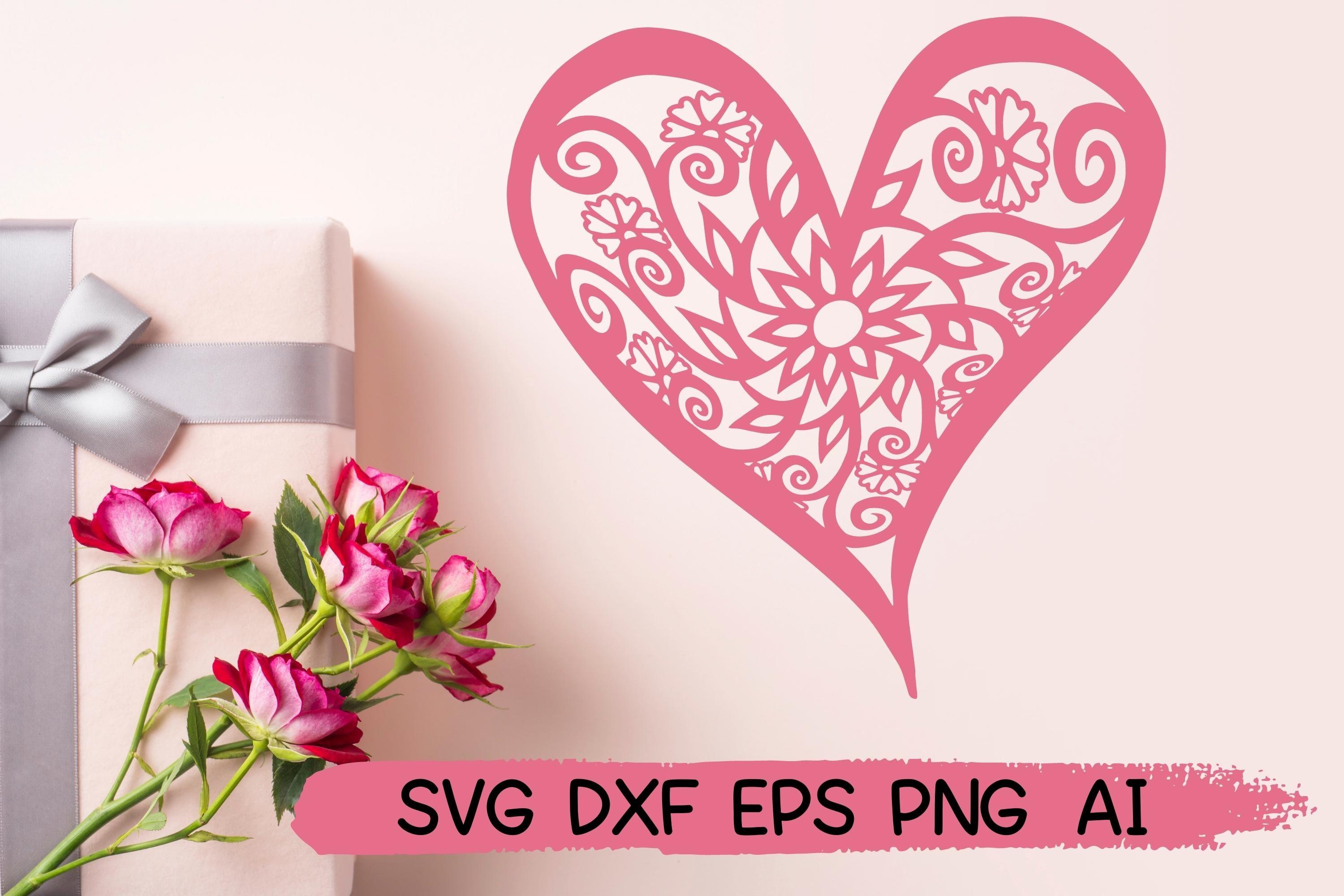 Valentines Day Heart Mandala V15