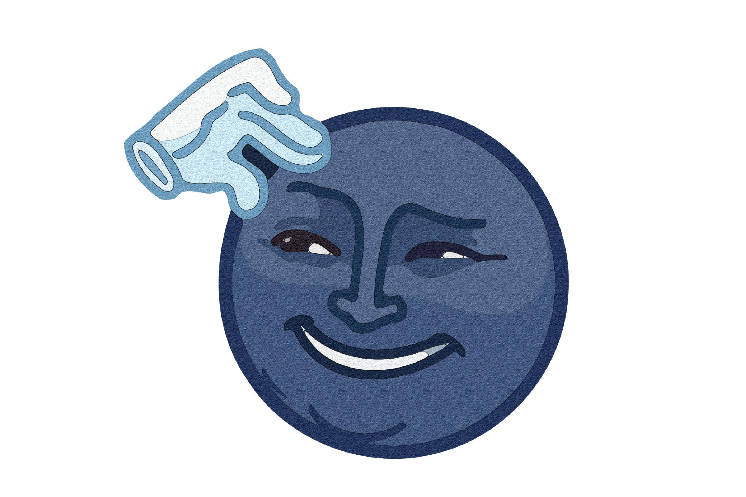 Watercolor Effect Moon Cartoon