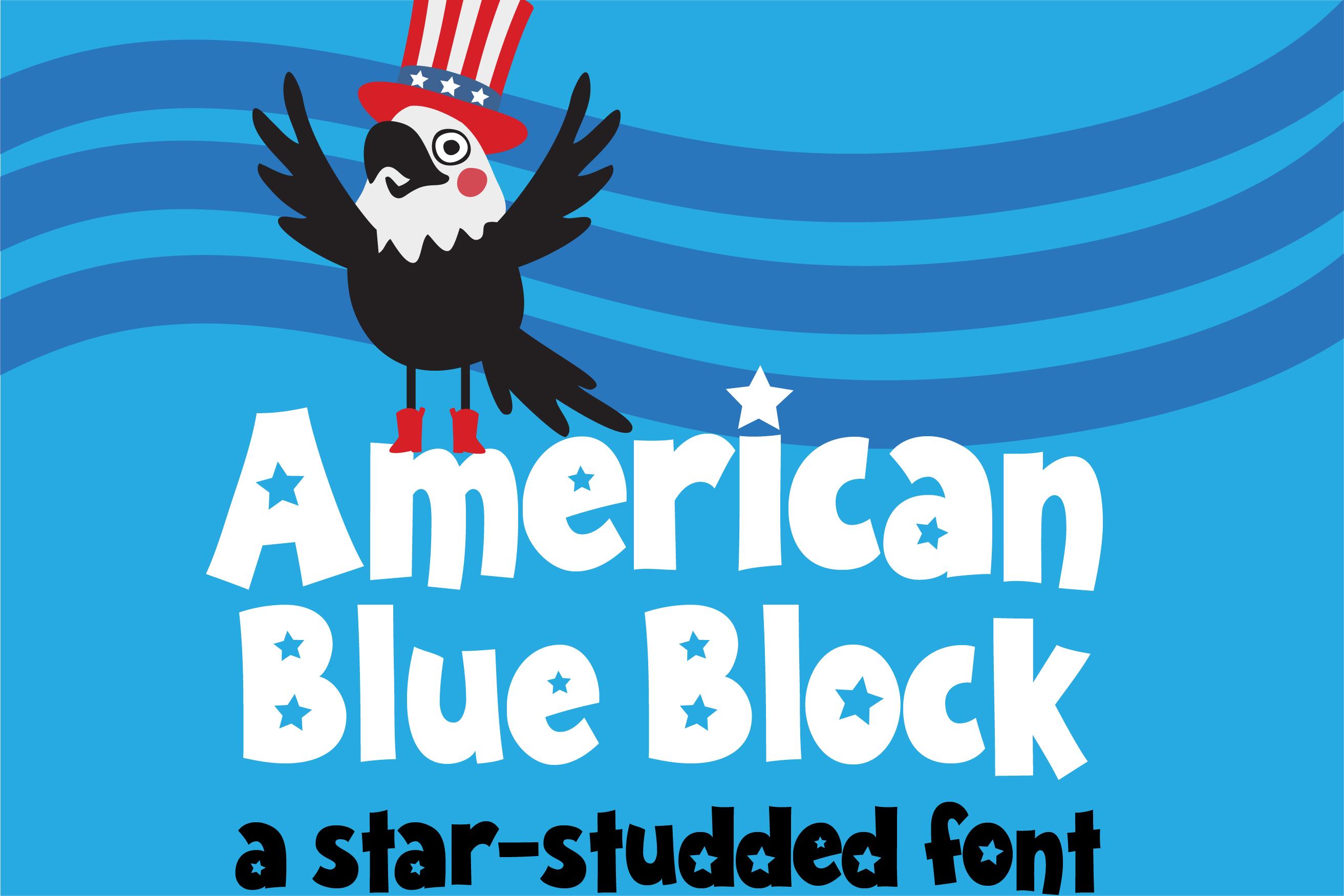 American Blue Block Font