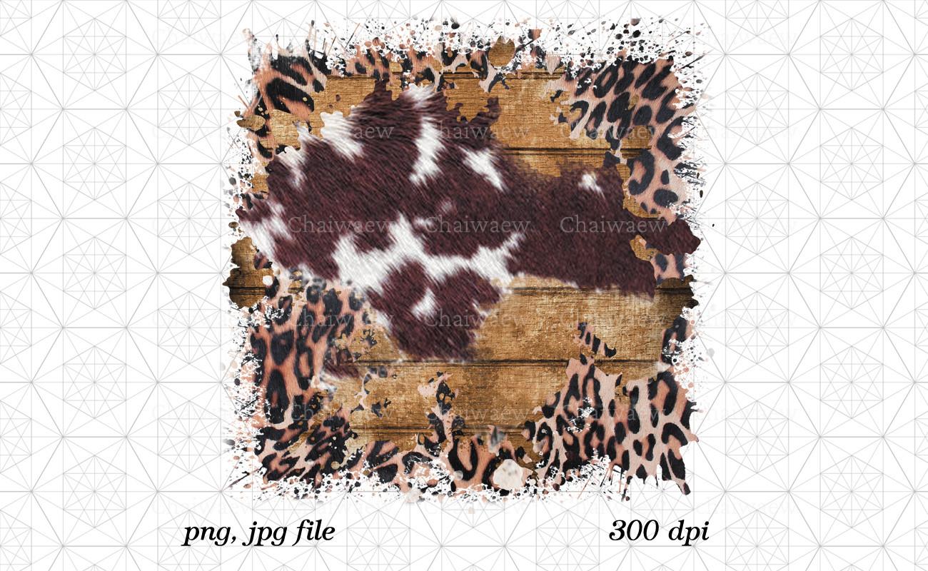 Distressed Leopard Cow and Wood