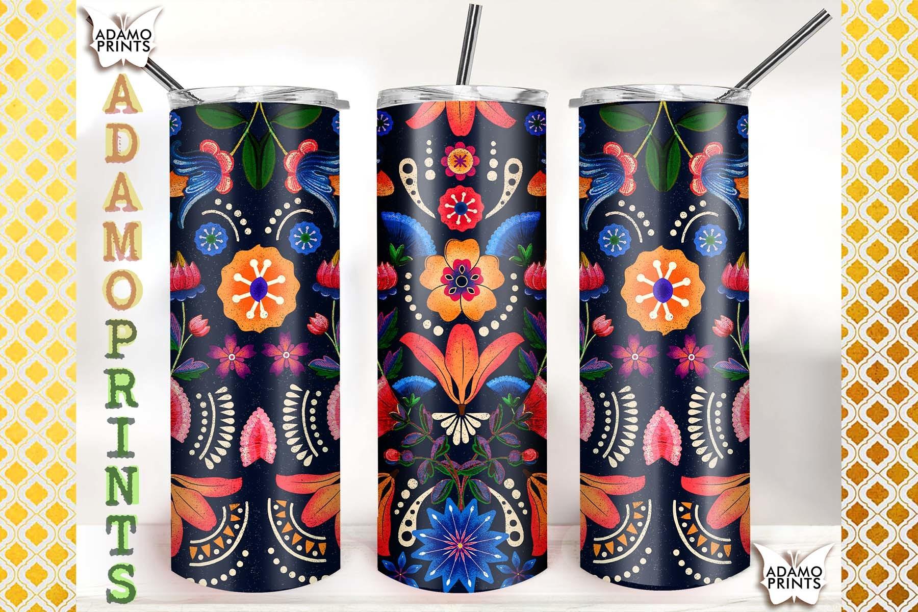Mexican Ethnic Flower 20oz Tumbler