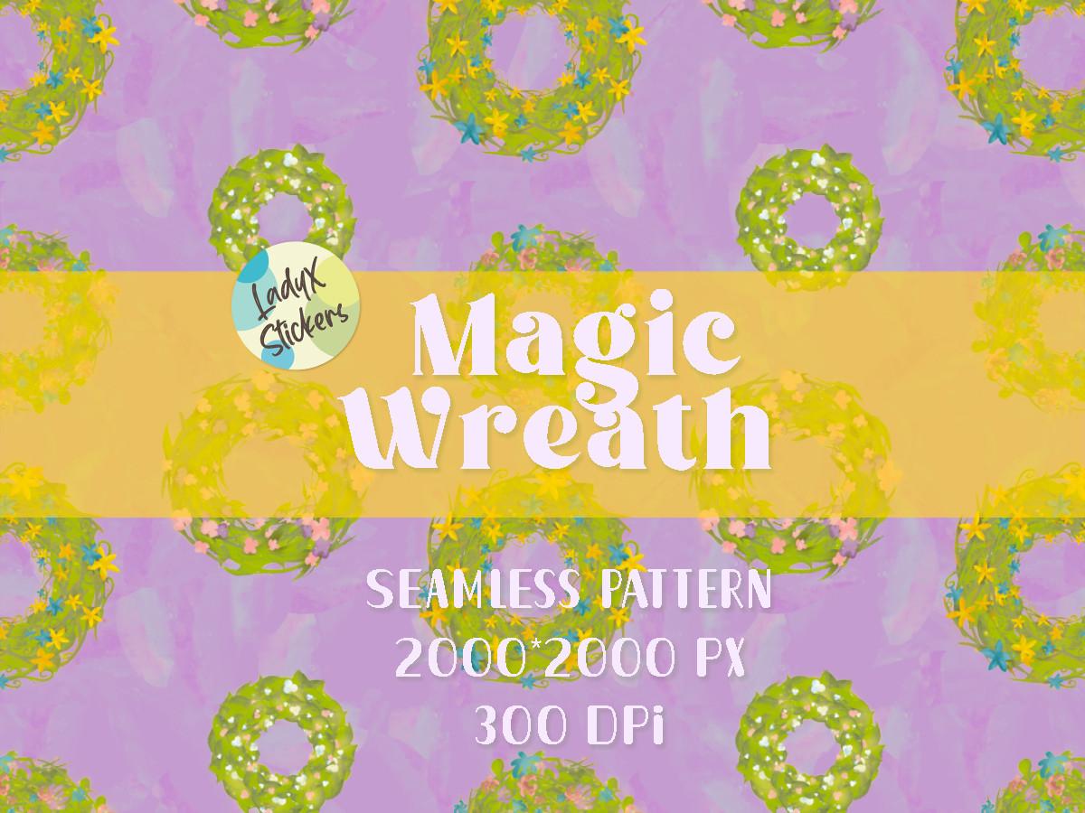 Seamless Magic Wreath Pattern