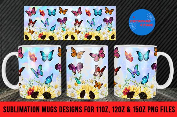 Butterfly Flower Holo Mug