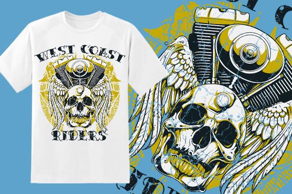 Biker Skull T-Shirt Design