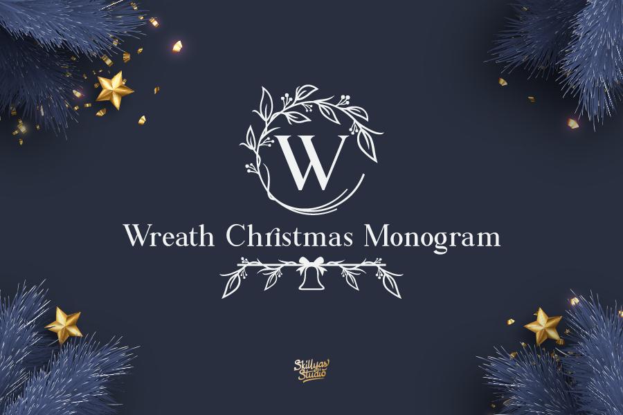 Wreath Christmas Monogram Font