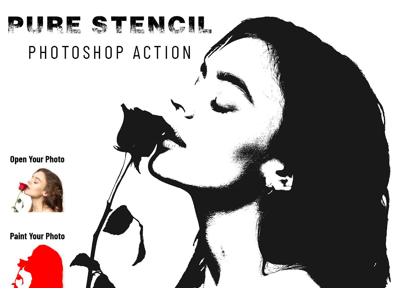 Pure Stencil Photoshop Action