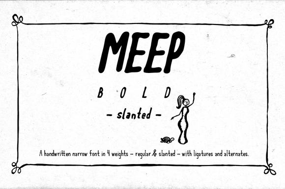 Meep Bold Slanted Font