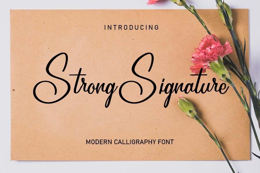 Strong Signature Font