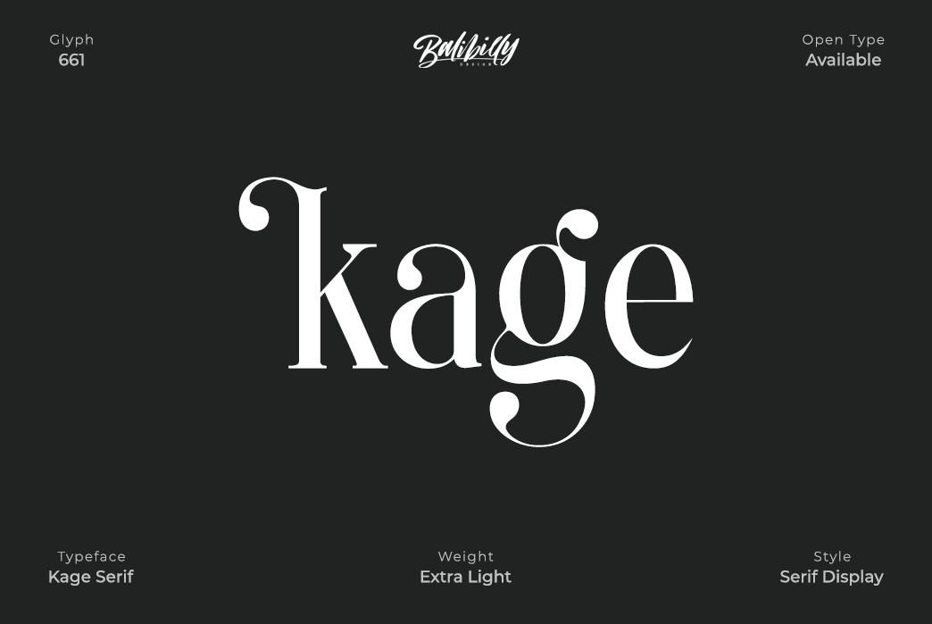 Kage - Extra Light Font