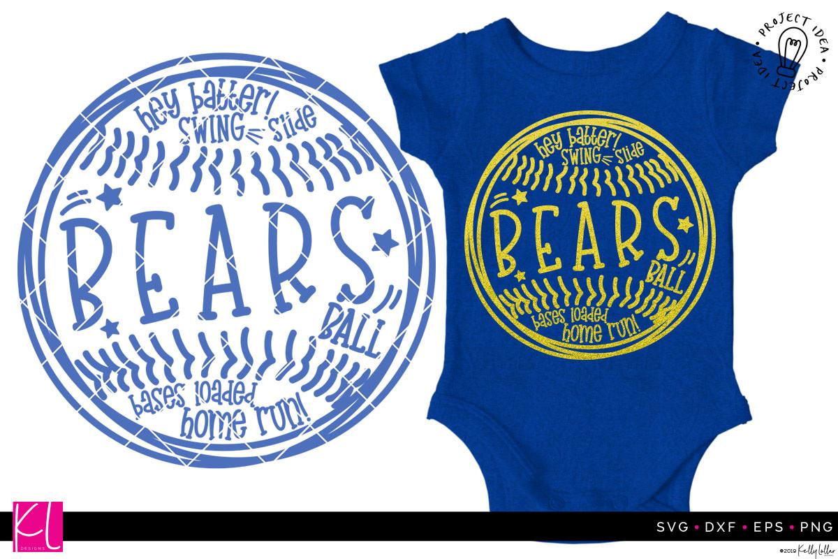 Bears Baseball Softball Word Art