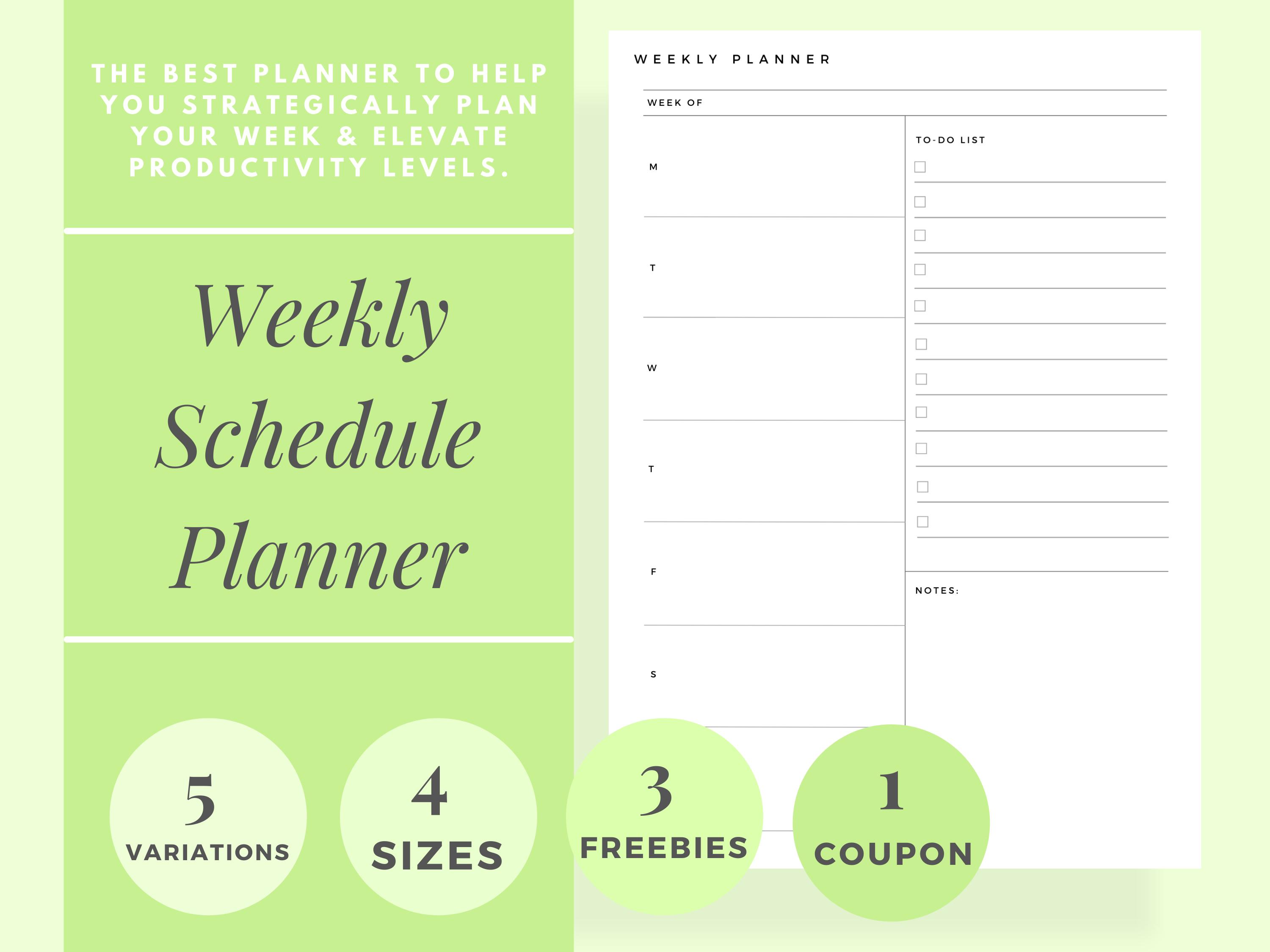 Weekly Printable Planner Undated Minimal