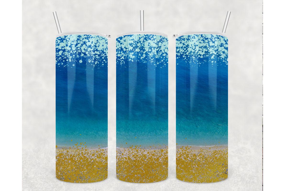 20oz Beach Ocean Wave Sand Glitter