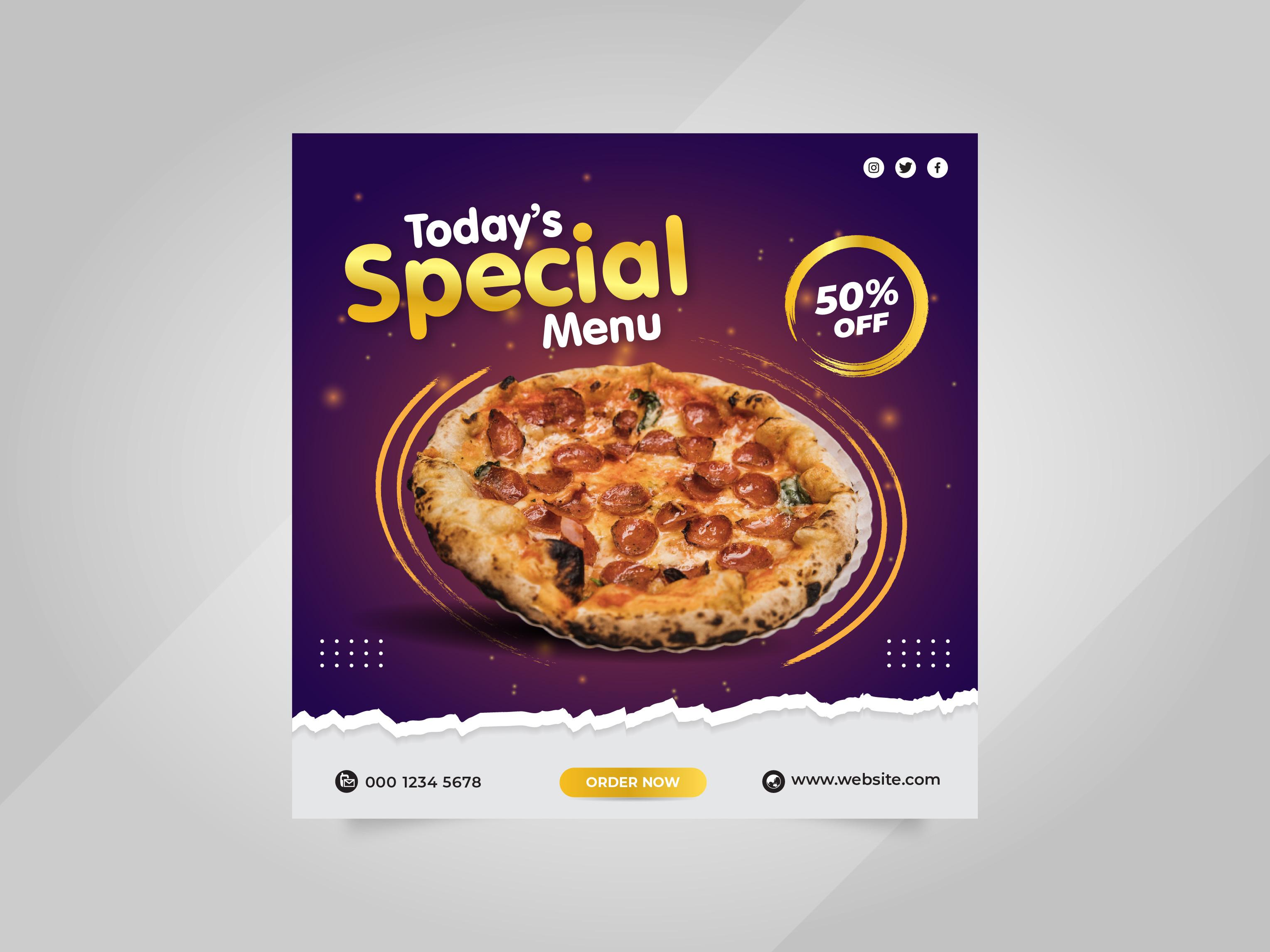 Food Burger Social Media Instagram Post