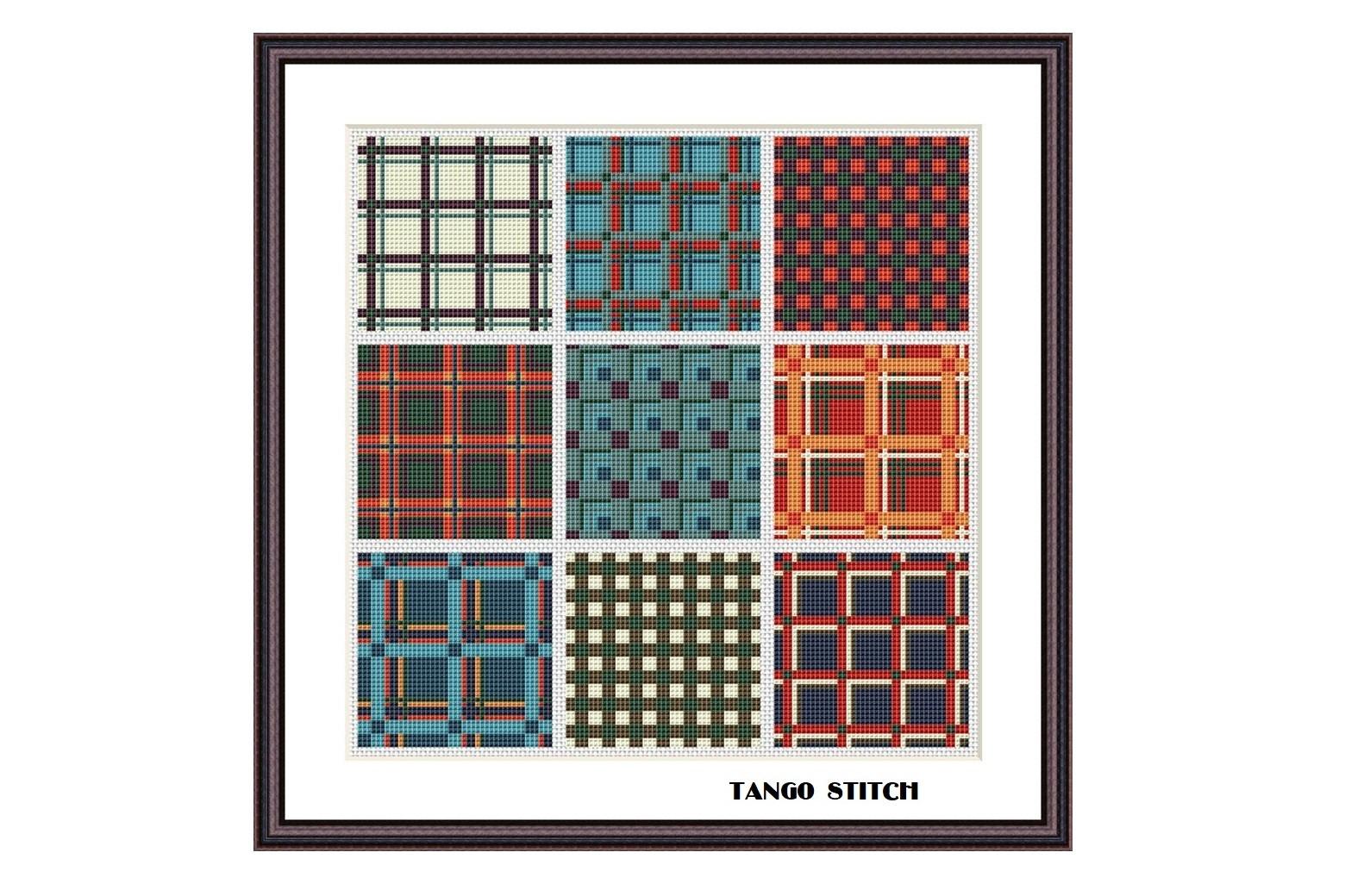 Tartan Ornaments Cross Stitch Pattern
