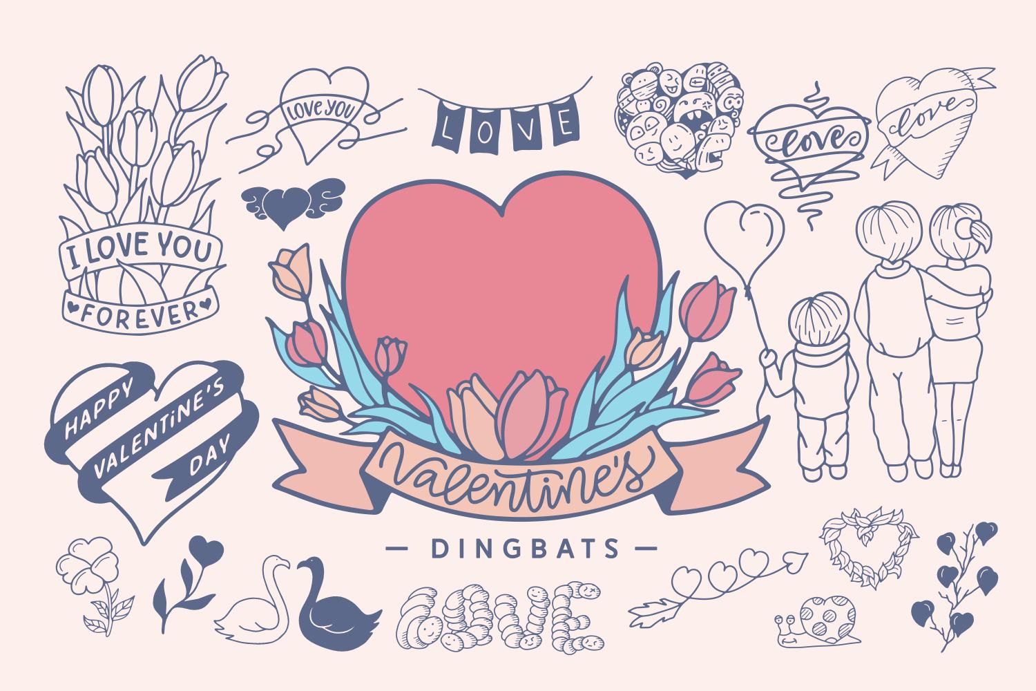 Valentine's Dingbats Font