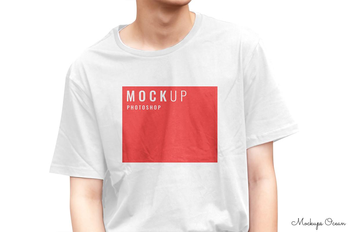 Boy White T-shirt Mockup