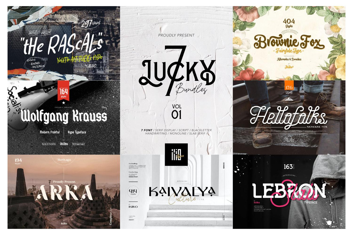 Lucky 7 Bundle Vol 01 Font