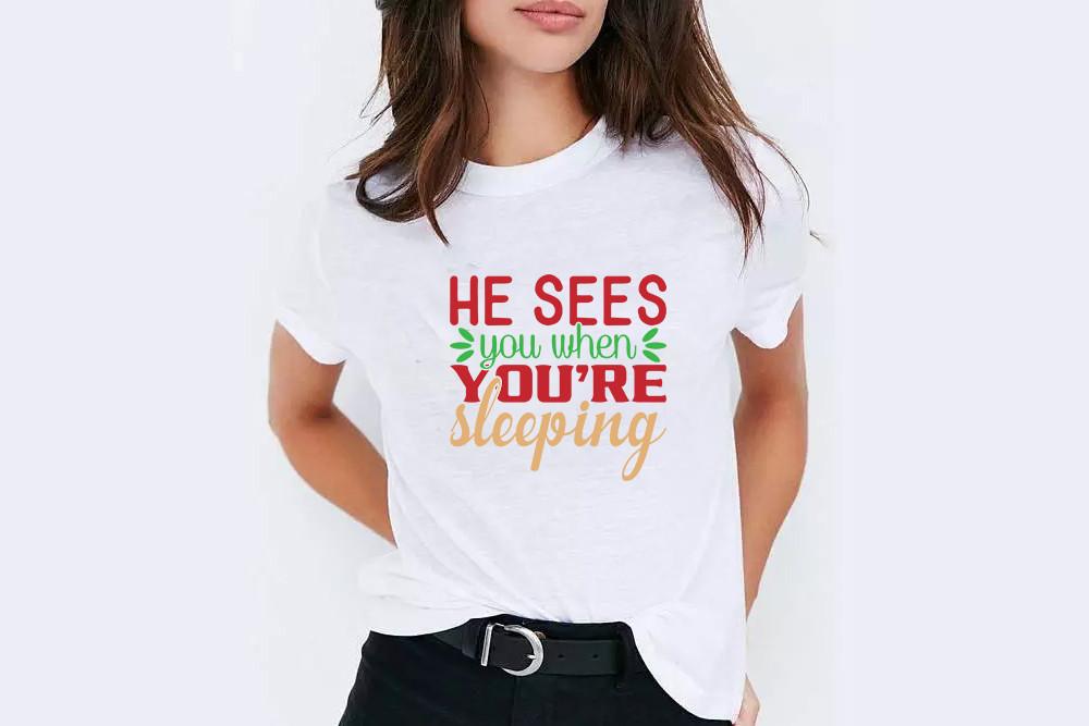 Christmas Svg Design, He Sees You when