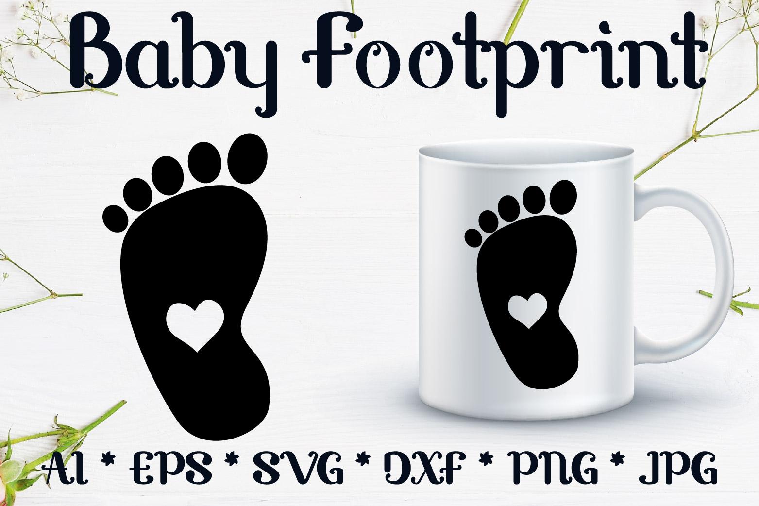 Baby Footprint with Heart Svg Design