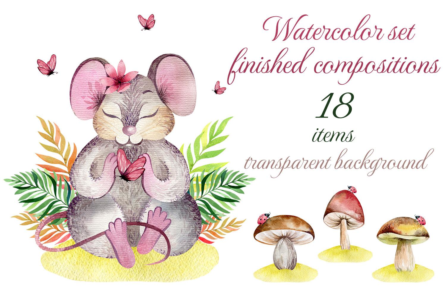 18 Watercolor Individual Items.