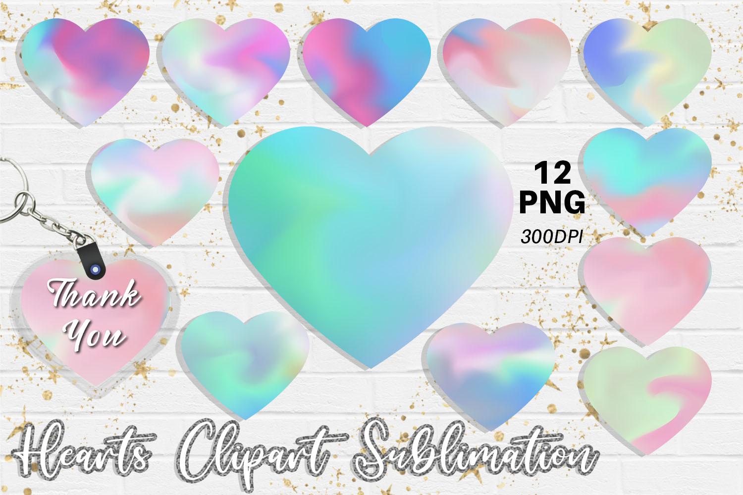 Hearts Sublimation Design Happy Color