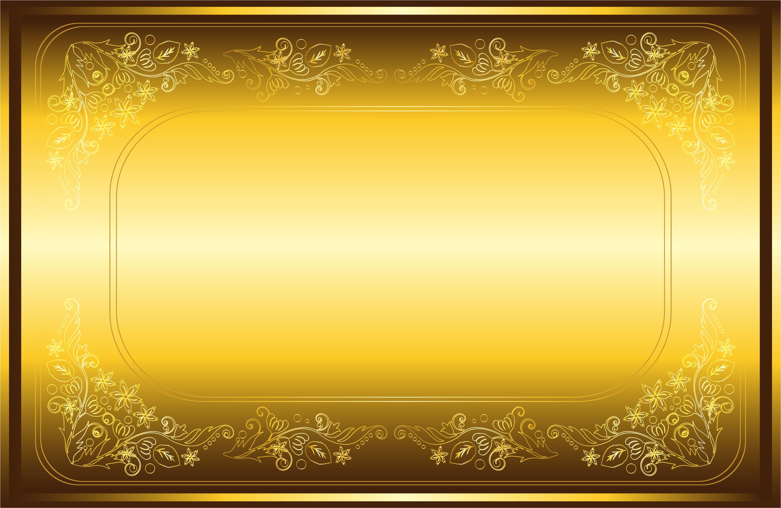 Golden Floral Border Frame Card Design