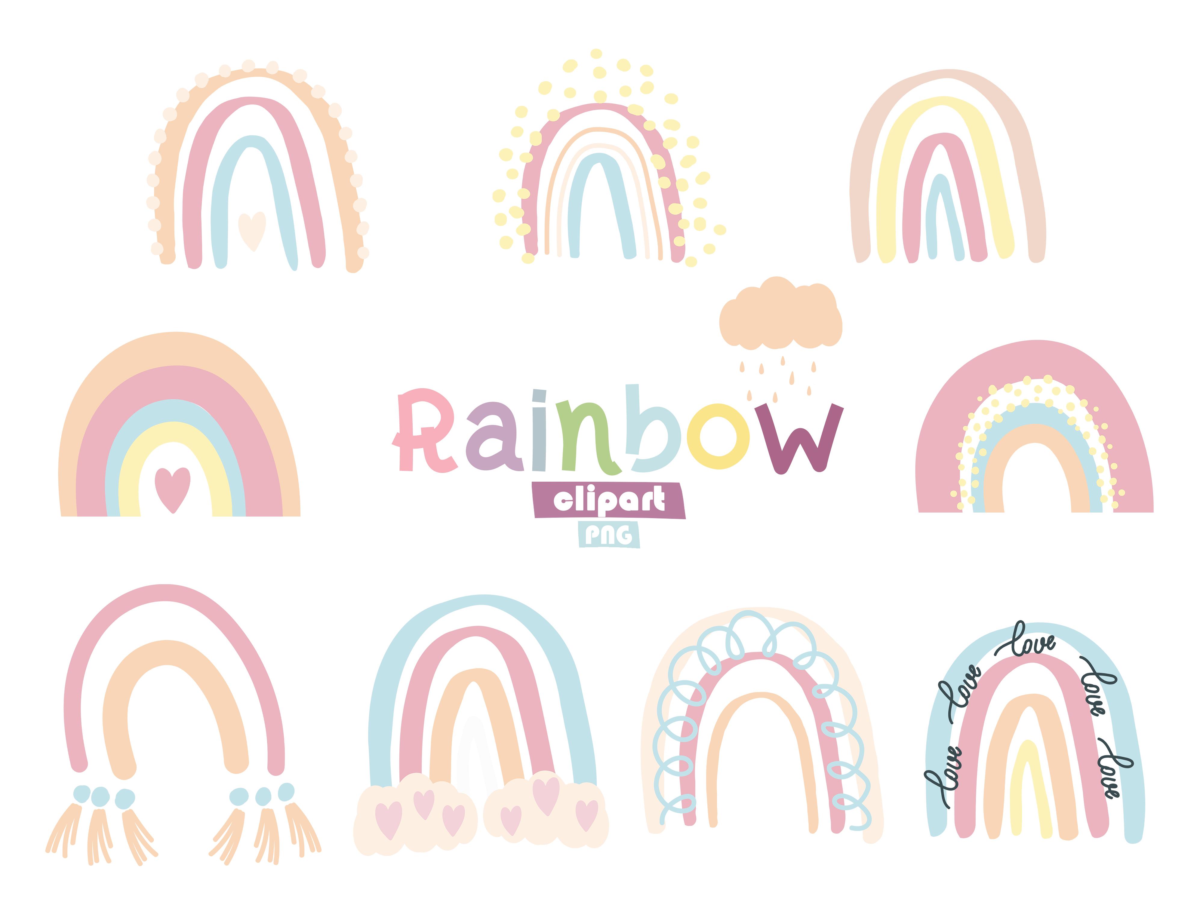 Pastel Rainbow Abstract Clipart