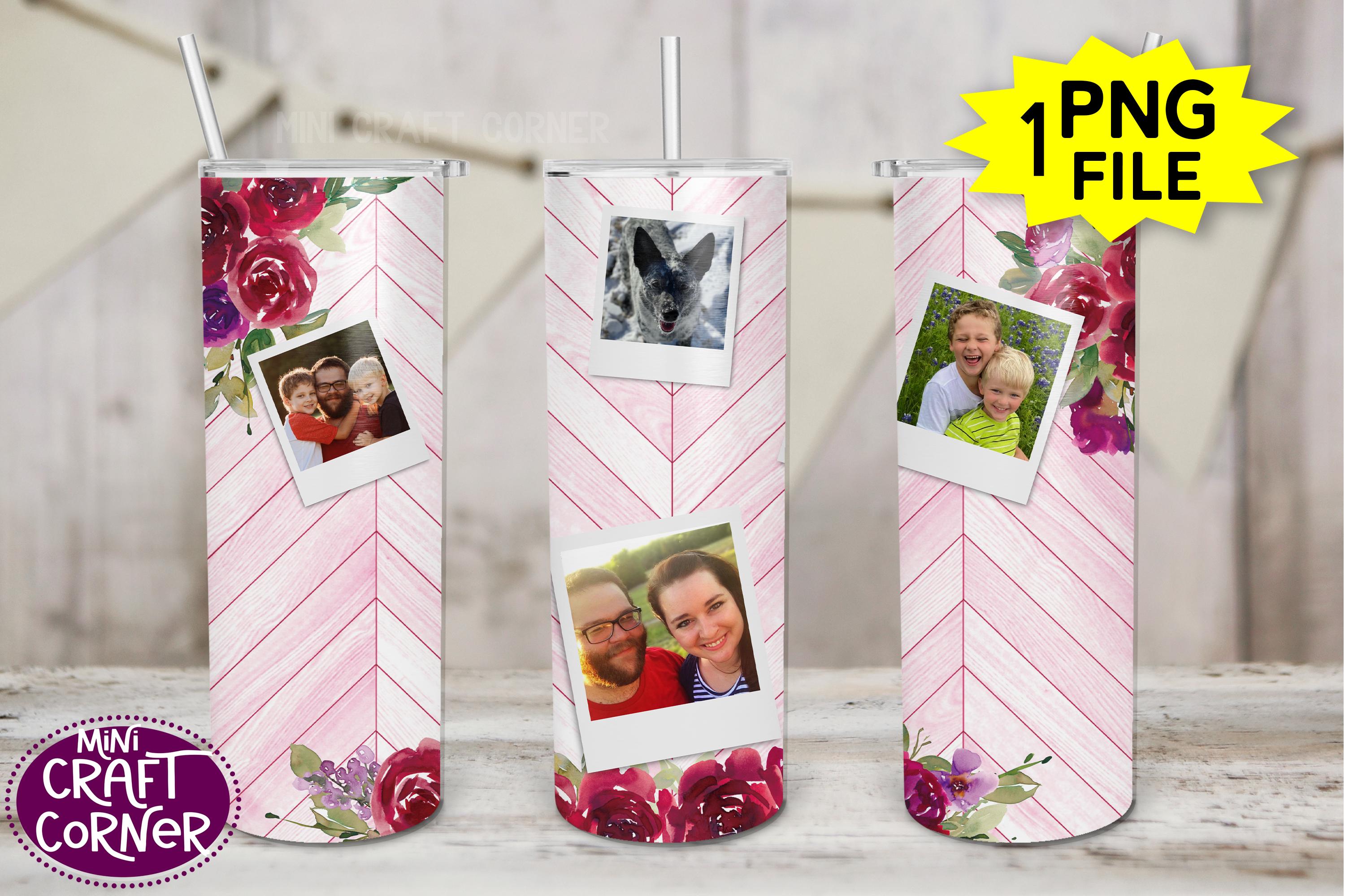 Sublimation Floral Wooden Photo Tumbler