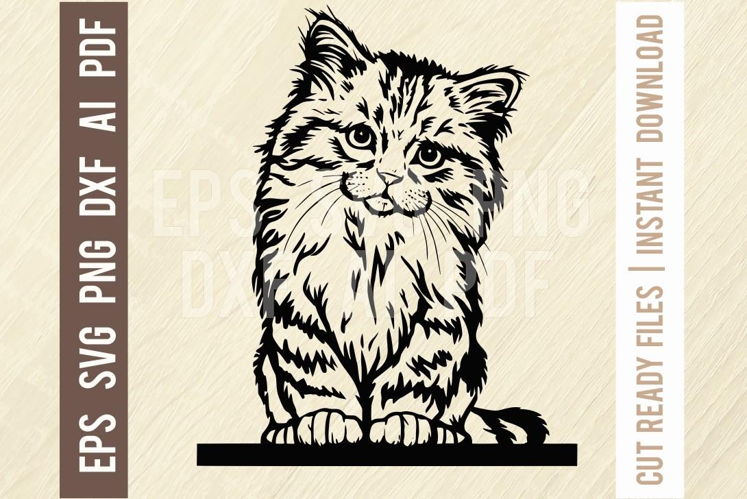 Cat SVG - Cute Kitten - SVG Stencil