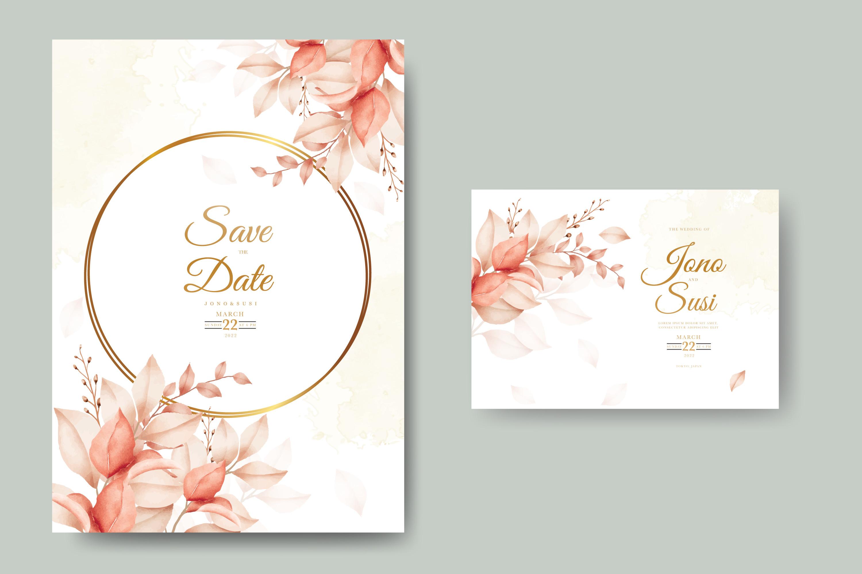 Beautiful Leaves Wedding Invitation Card