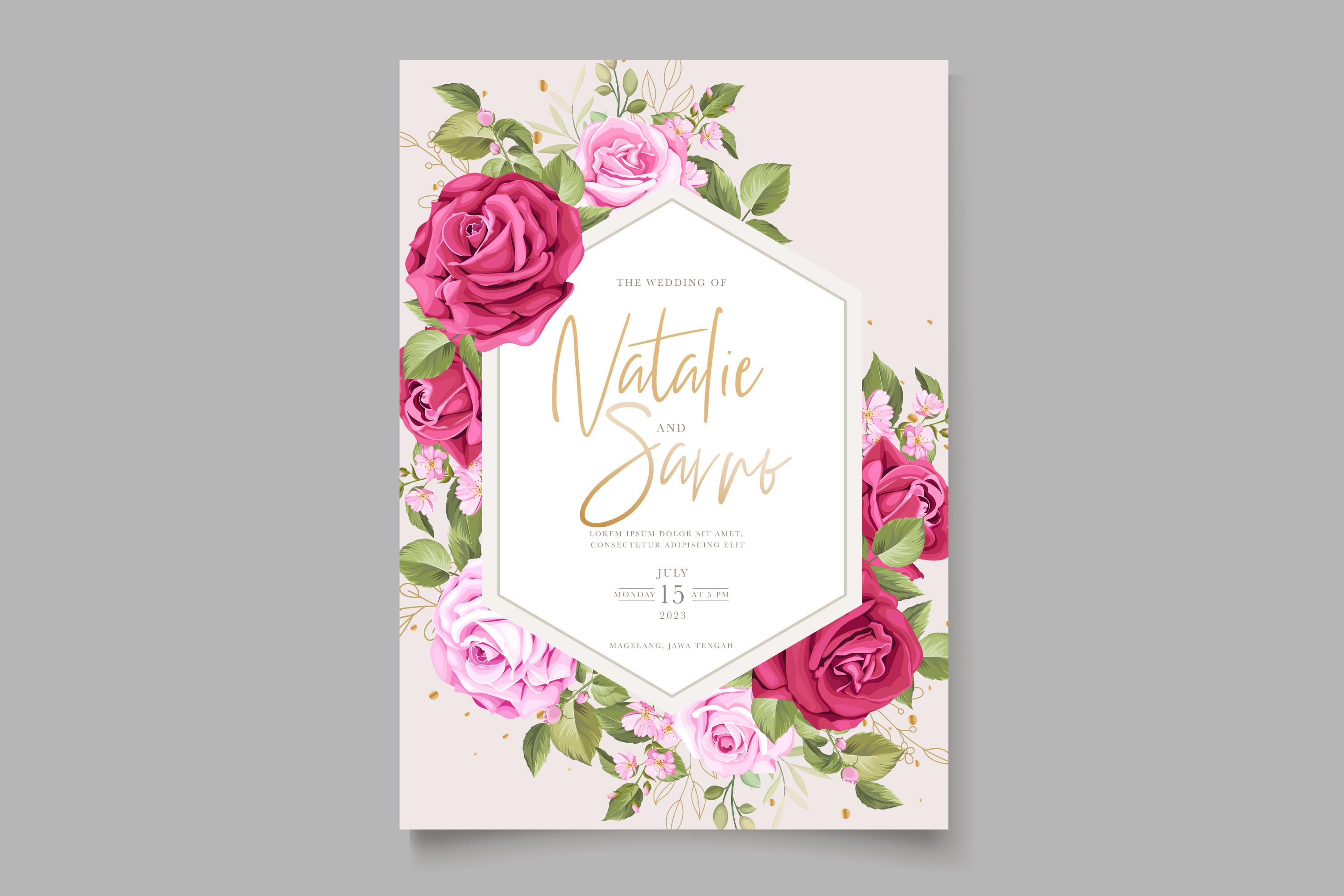 ELEGANT Roses Wedding Card Set