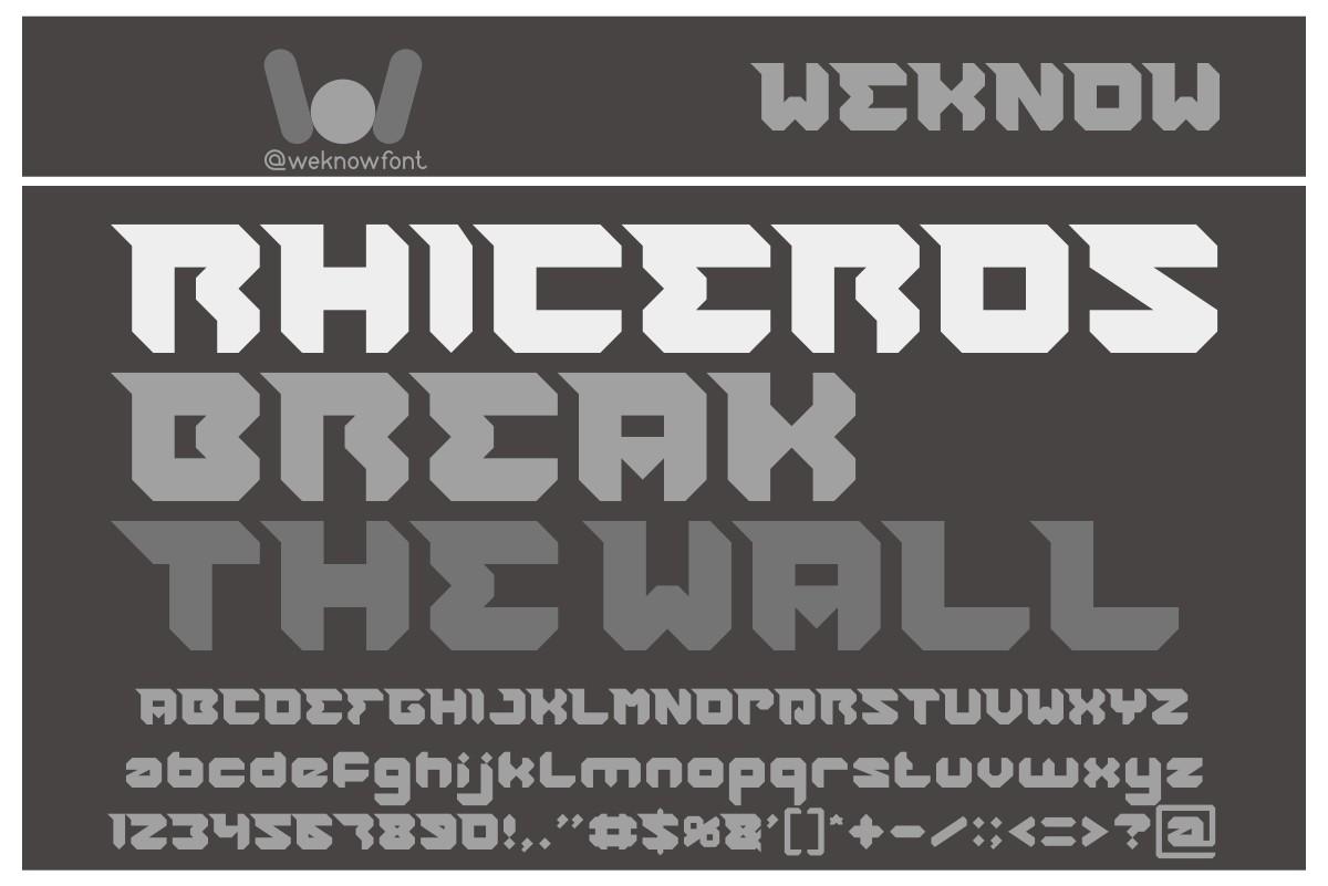 Rhinoceros Break the Wall Font