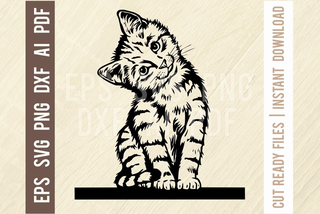 Cat SVG - Cute Kitten - SVG Stencil