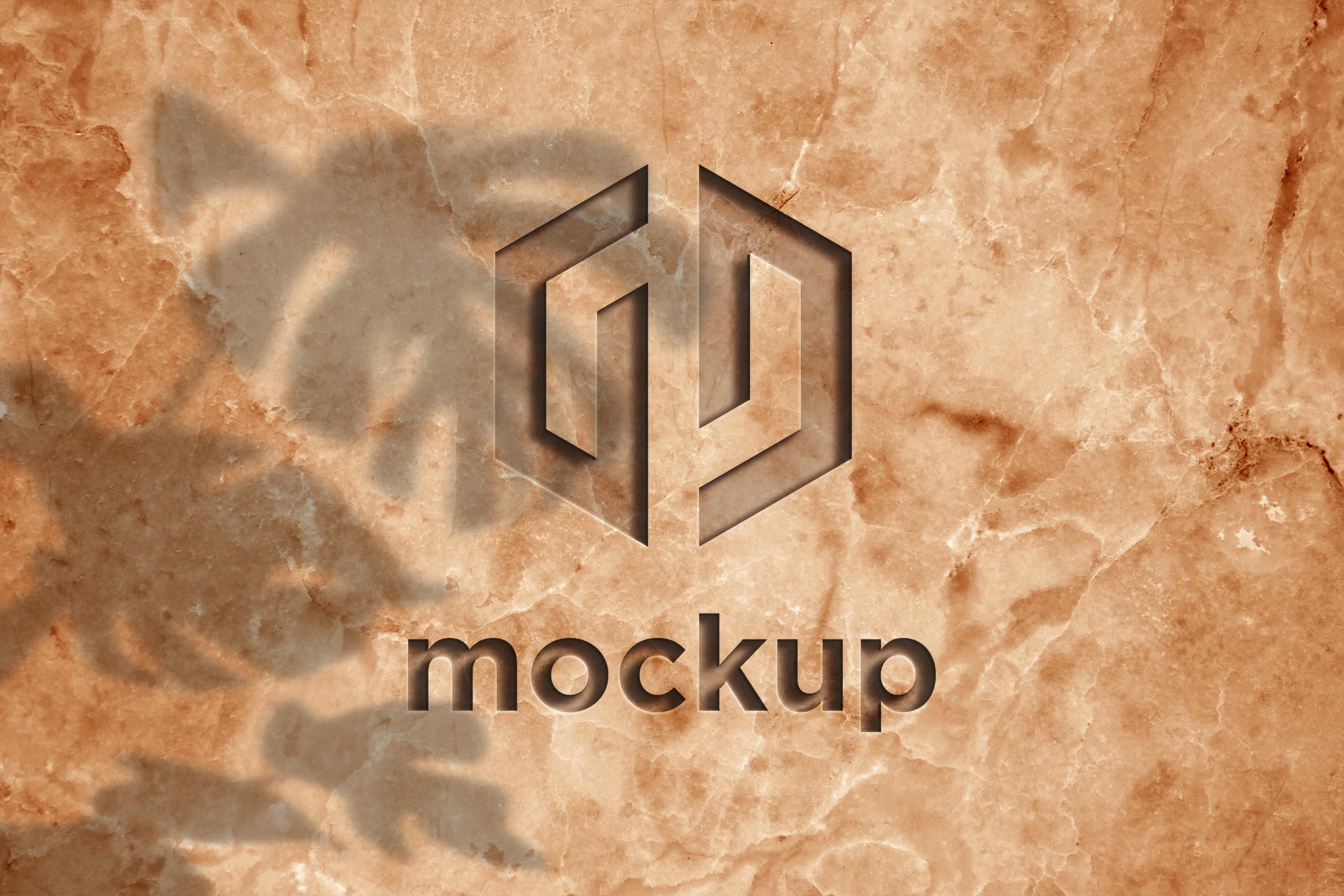 Marble Engraved Logo Mockup