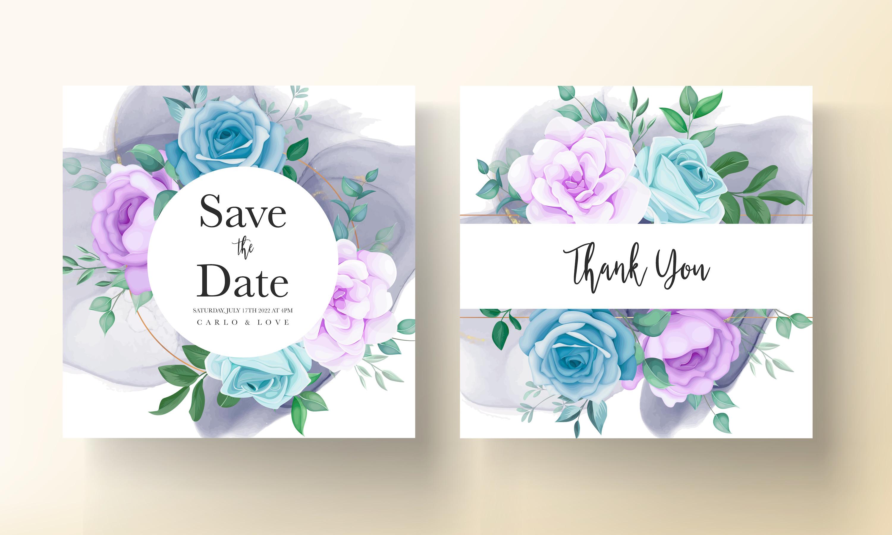 Beautiful Flower and Leaves Invitation