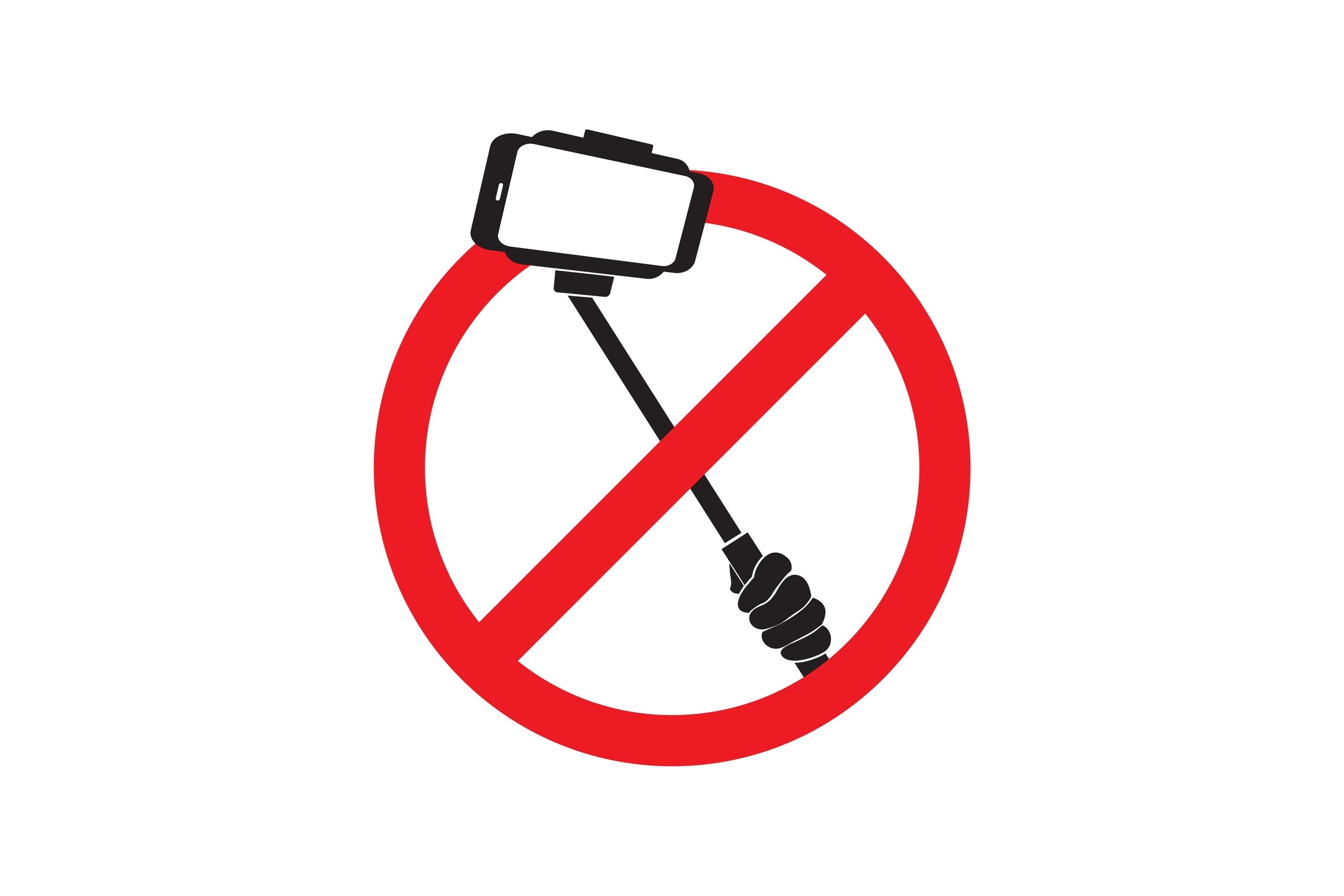 No Selfie Sticks. Vector Sign