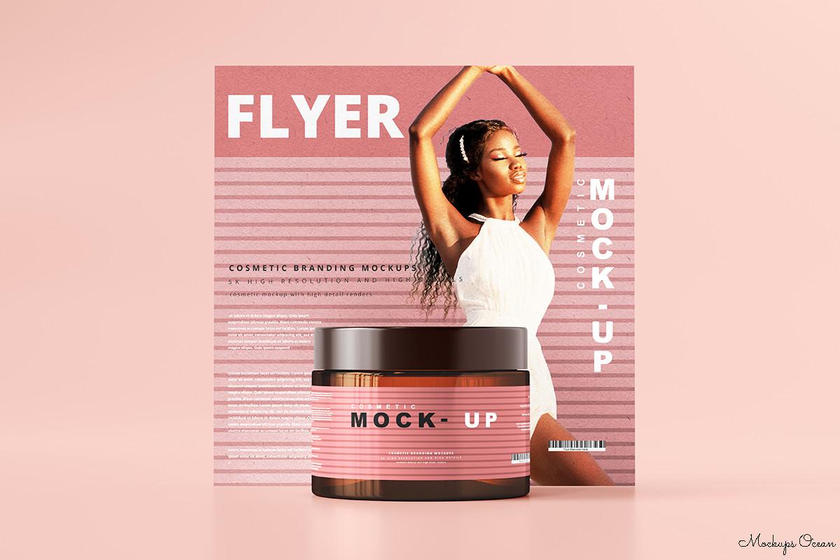 Cosmetic Glass Jar Mockup