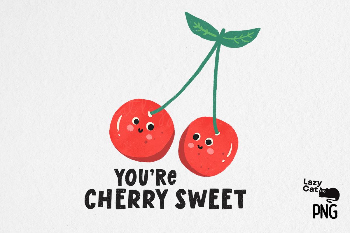 Cherry , Cute Fruit Puns Clipart
