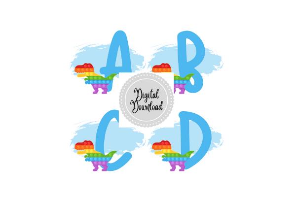 POPIT Dinosaur Alphabet Clipart