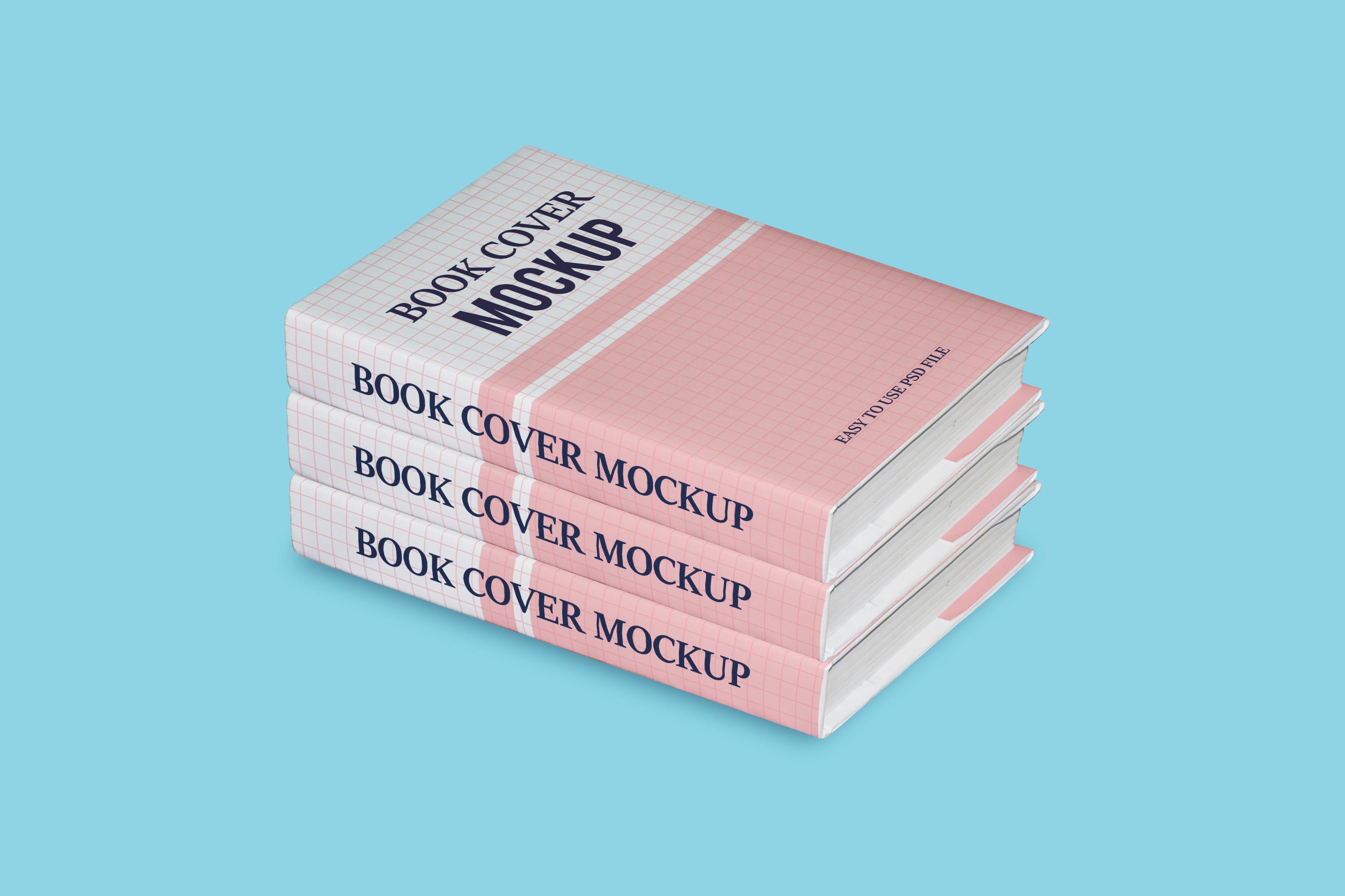 Three Book Cover Mockup Template