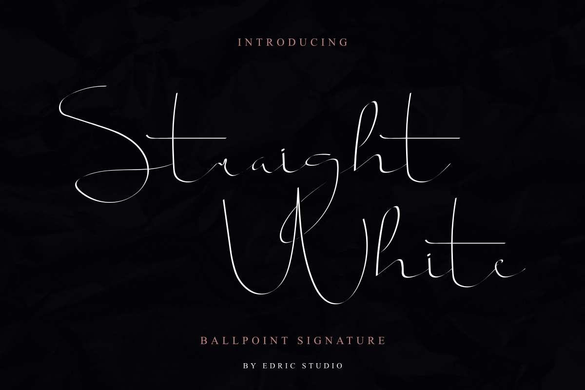 Straight White Font