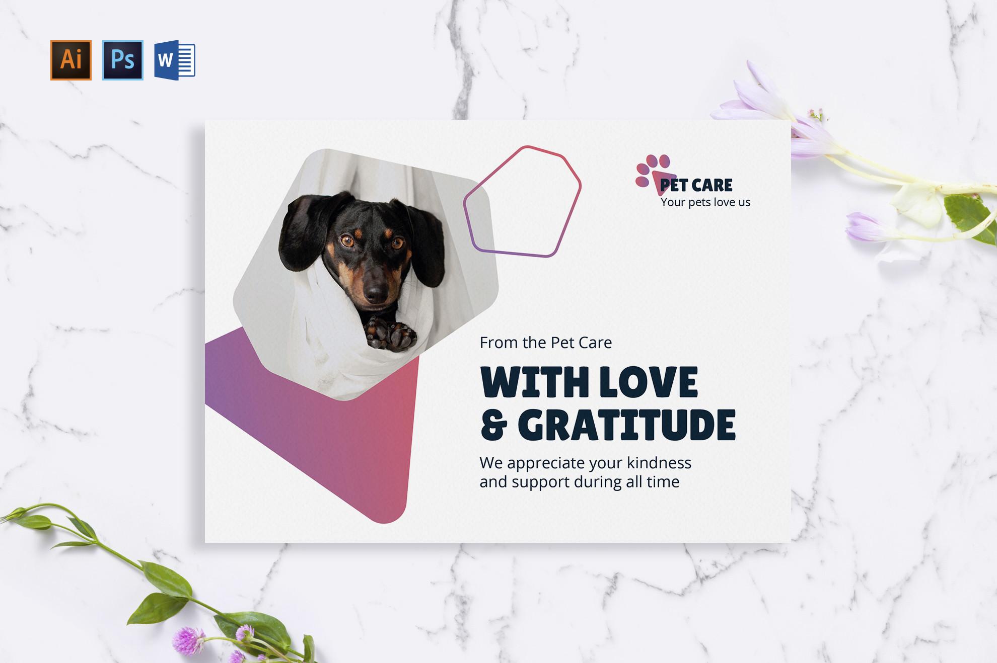 Pet Care Greeting Card Template