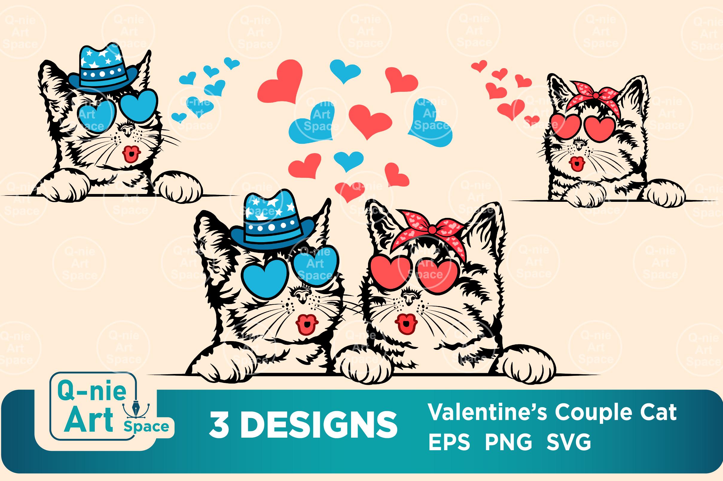 Valentine's Couple Cat Love