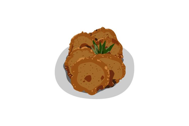 Kue Cucur Indonesian Food Design Vector