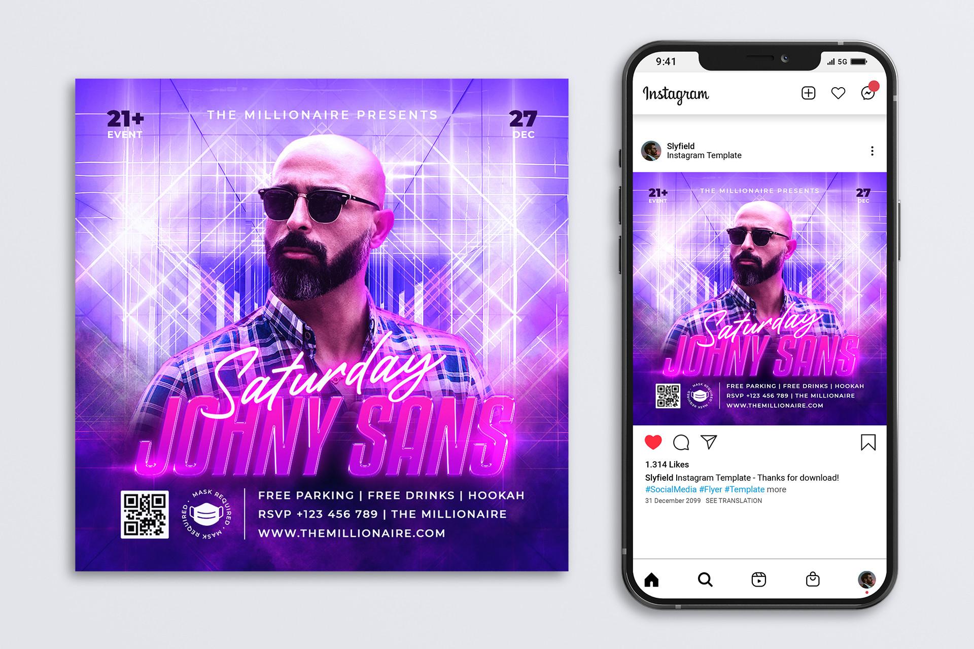 Saturday Night Party Flyer Template