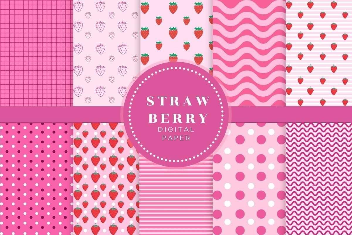 Strawberry Fruit Digital Paper