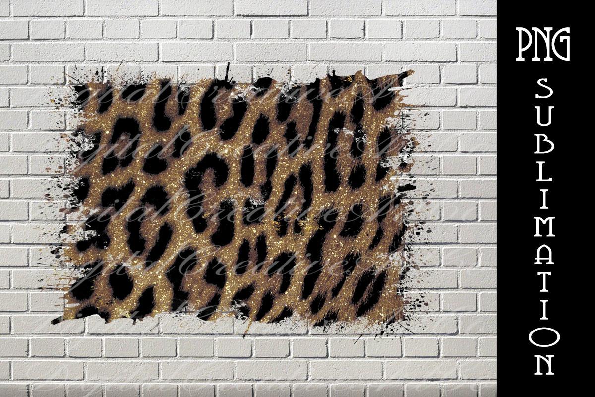 Western Sublimation Leopard Gold Glitter