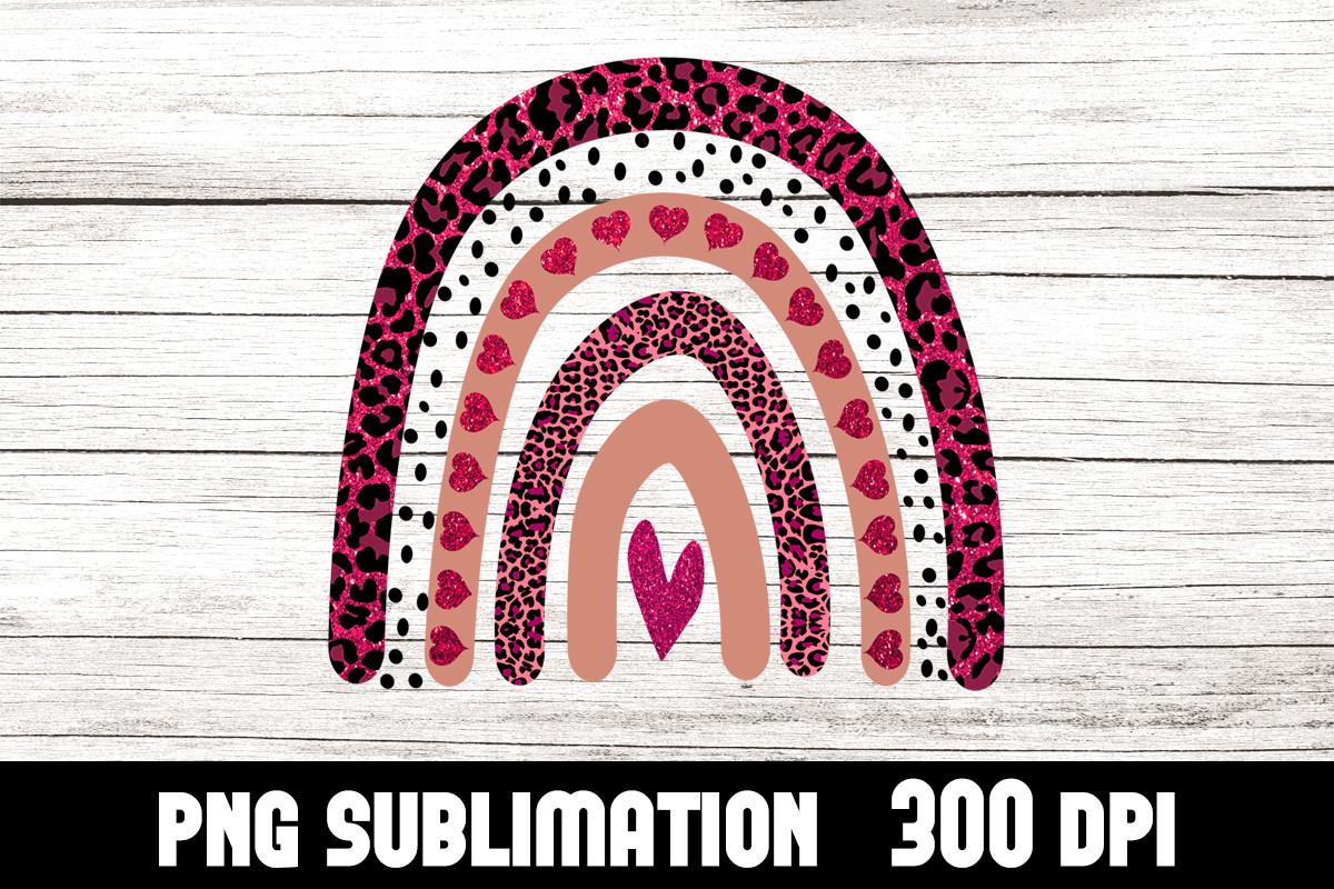 Rainbow Glitter Heart Sublimation Png