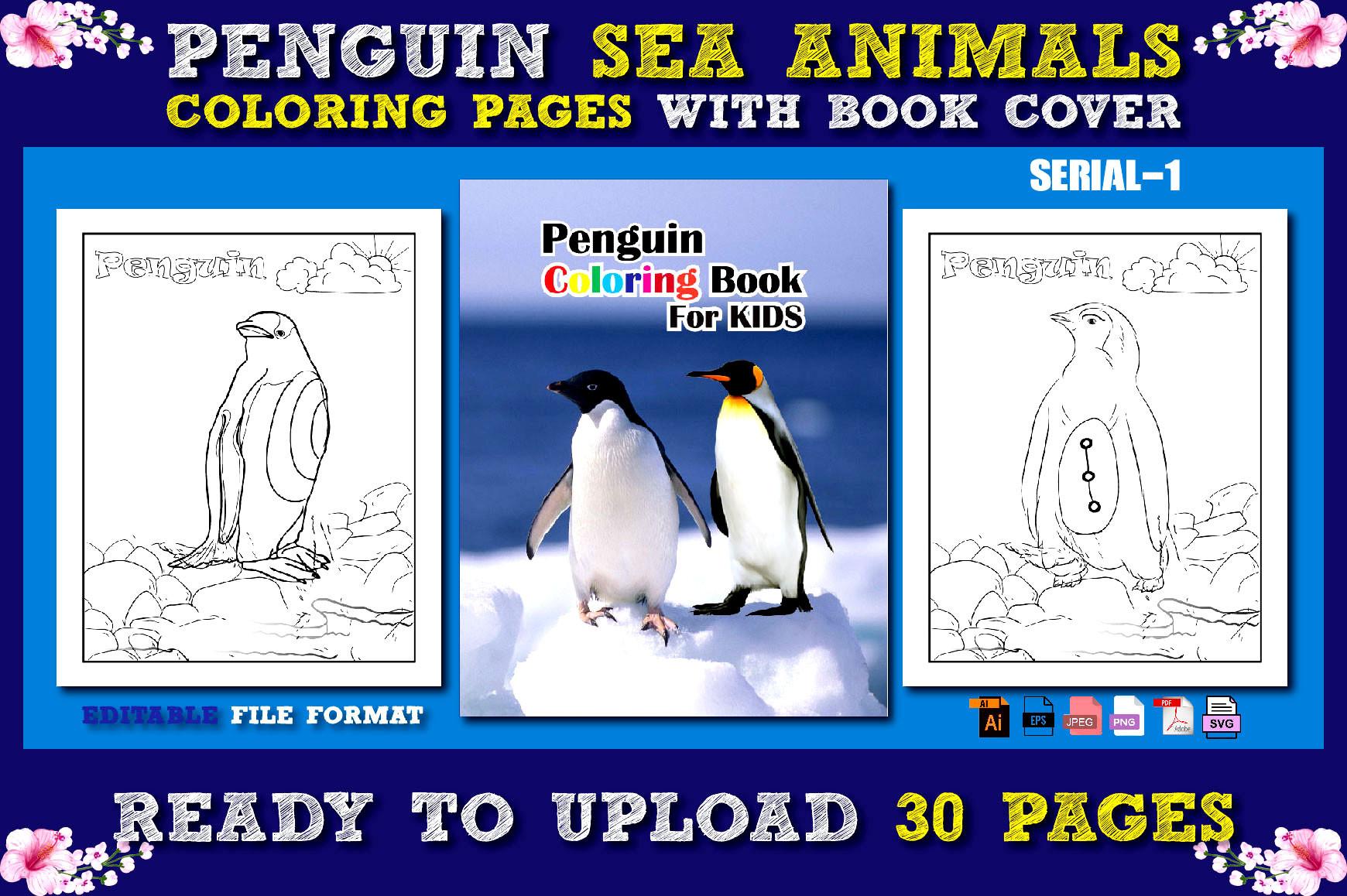 Penguin Sea Animals Coloring Pages Vol-1
